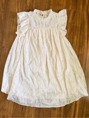 Textured Ruffle Neck Dress